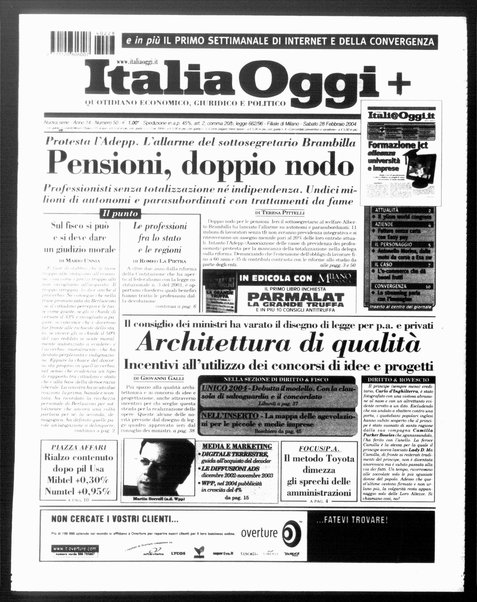 Italia oggi : quotidiano di economia finanza e politica